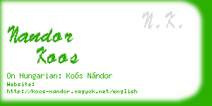 nandor koos business card